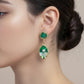 Luxe Botanical Emerald Pearl Earrings jewellery product view 2