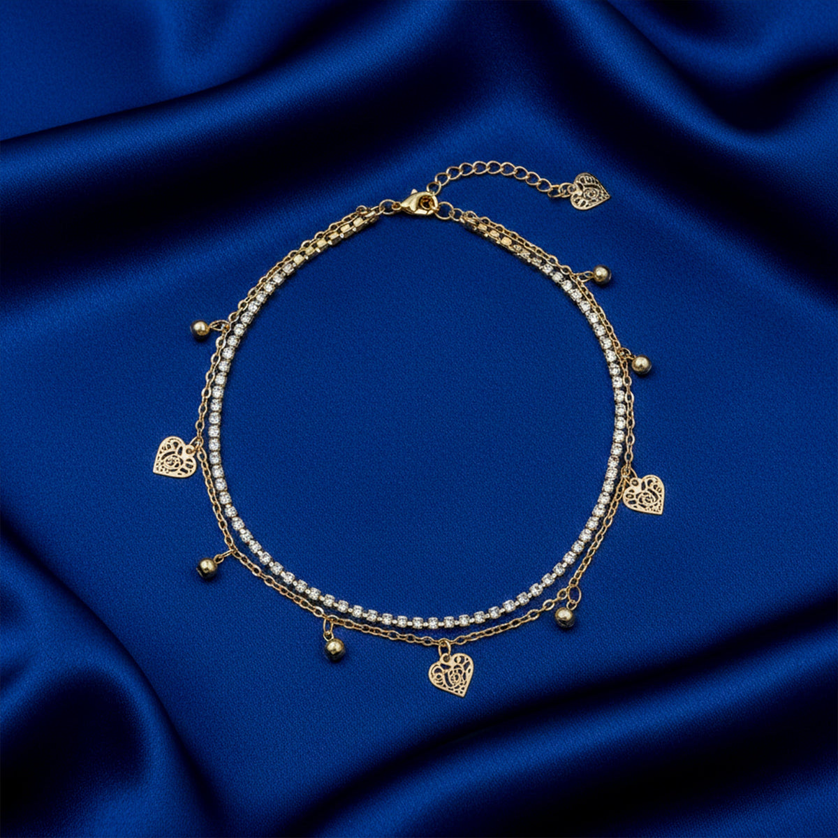 Elite Sparkling Heart Anklet jewellery product view 3