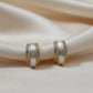 White Enamel Crystal Hoop Earrings jewellery product view 3