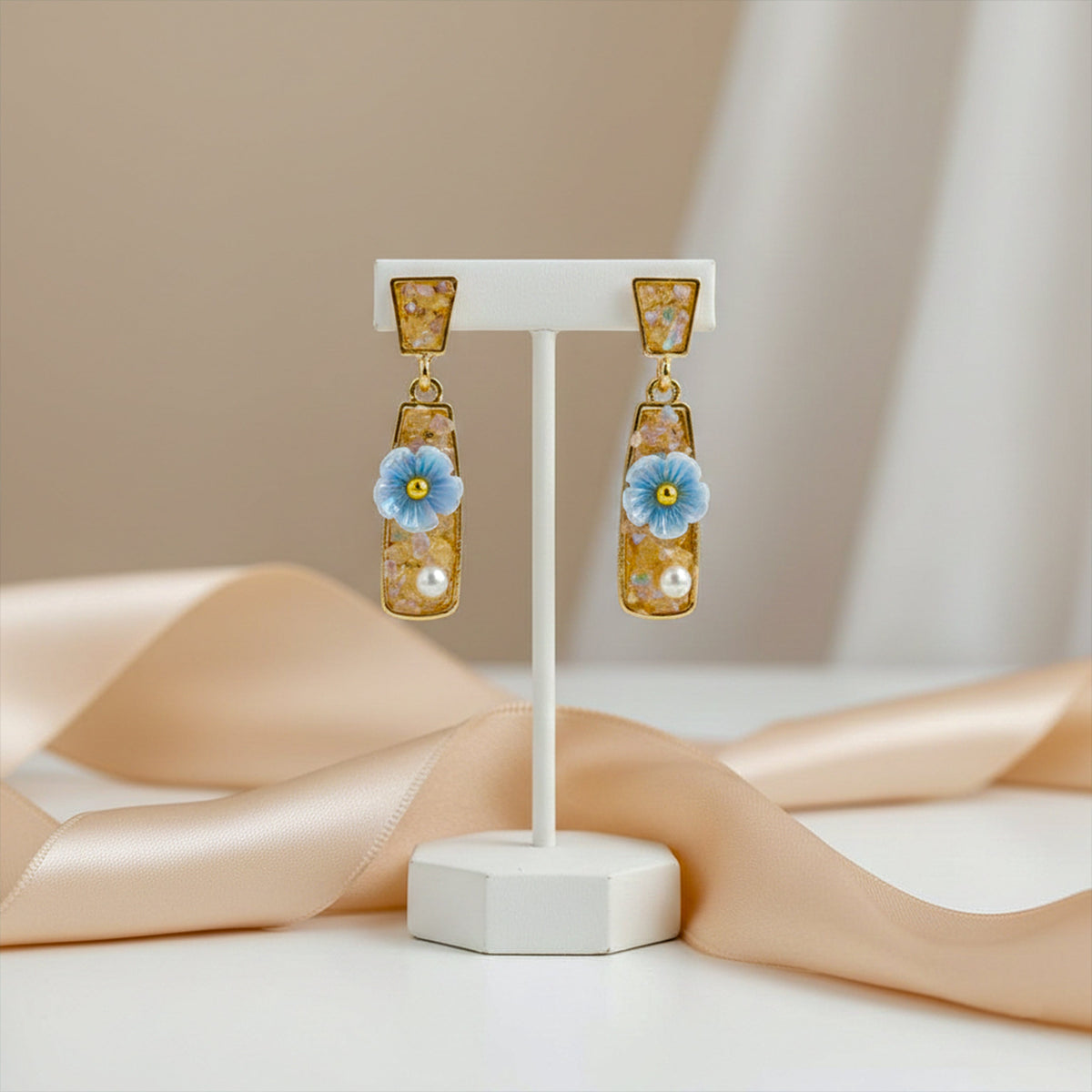 Sky Bloom Pearl Earrings jewellery product view 4