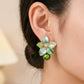 Celestial Green Petal Earrings jewellery product view 3