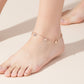 Elysian Minimal Gold Charm Anklet jewellery product view 3