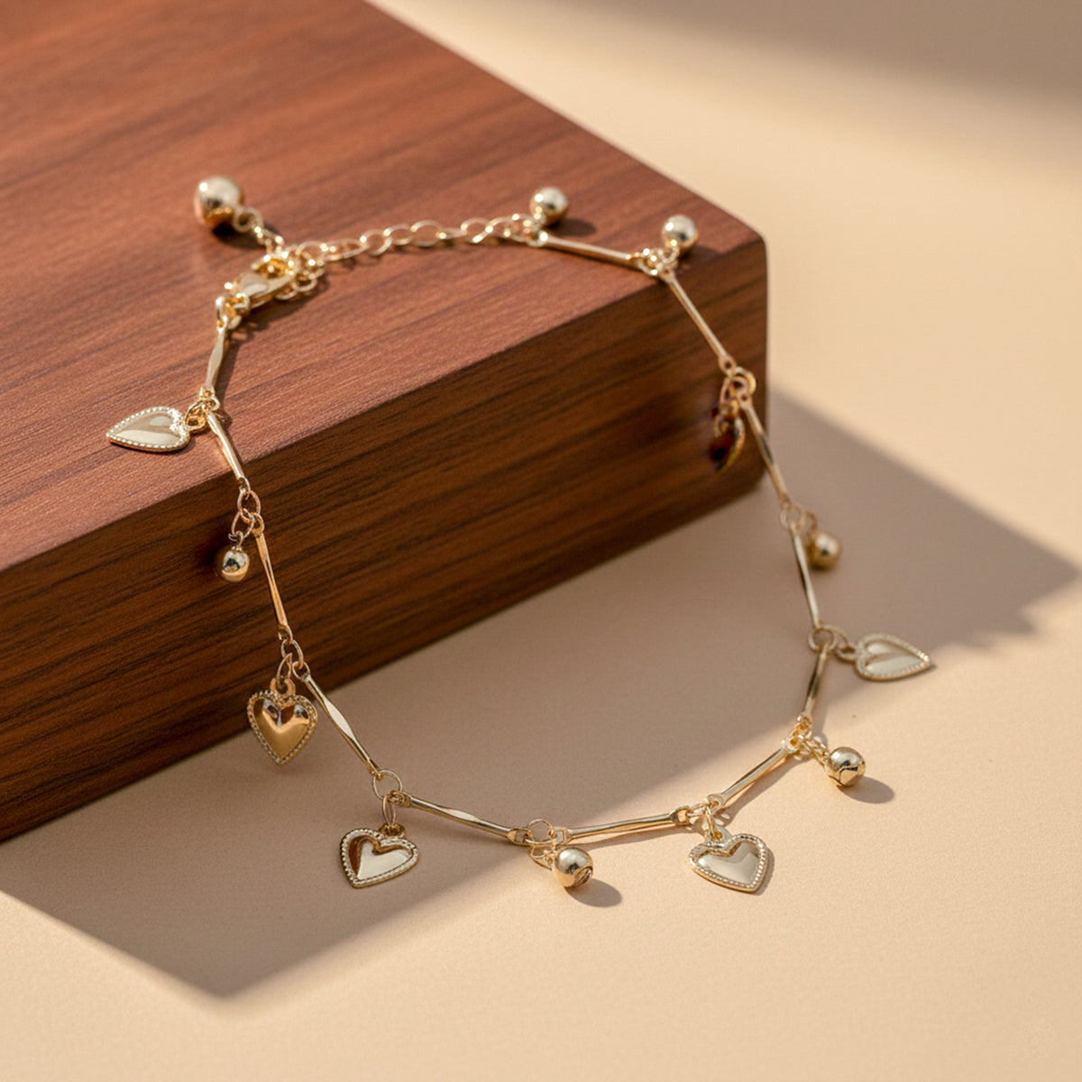 Signature Heart Charm Anklet jewellery product view 1