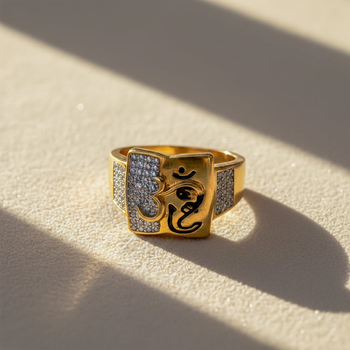 Om Power Gold Ring jewellery product view 3