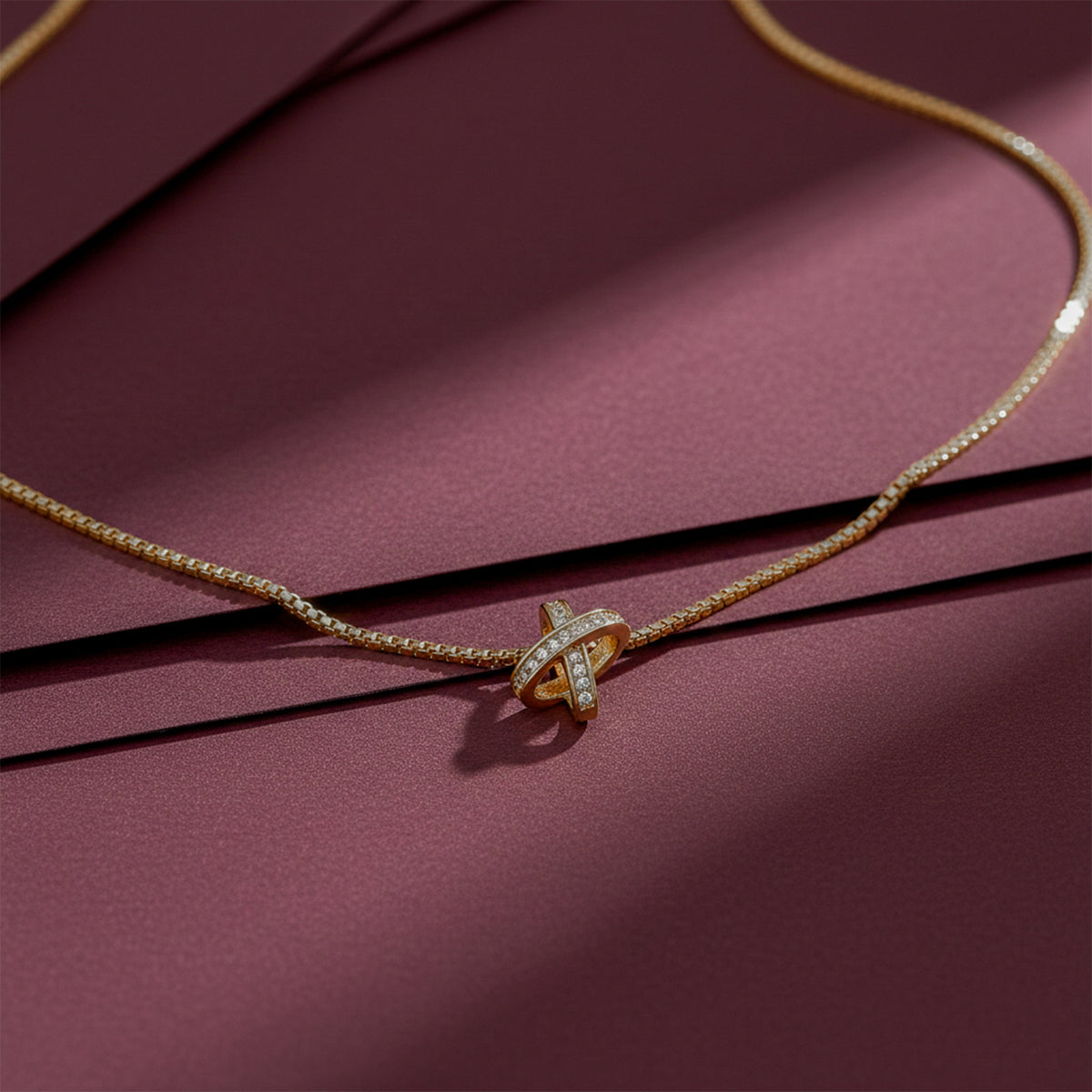 Infinity Cross Diamond Necklace jewellery product view 2