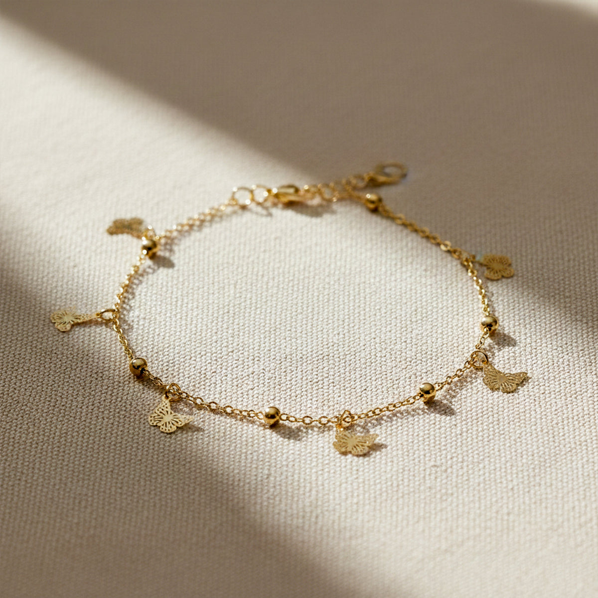 Veloura Butterfly Charm Anklet jewellery product view 1