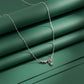Roselle Diamond Drop Silver Necklace jewellery product view 3