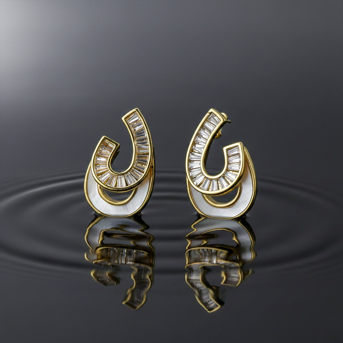 Zircon Arc Statement Earrings jewellery product view 3