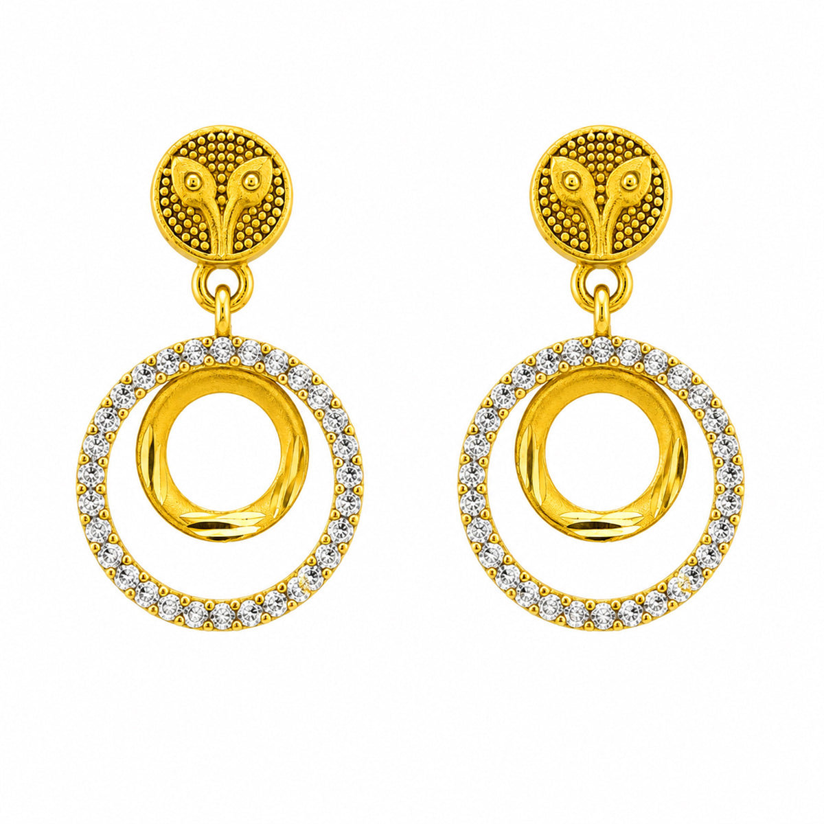 Zari Circles Earrings jewellery product view 2