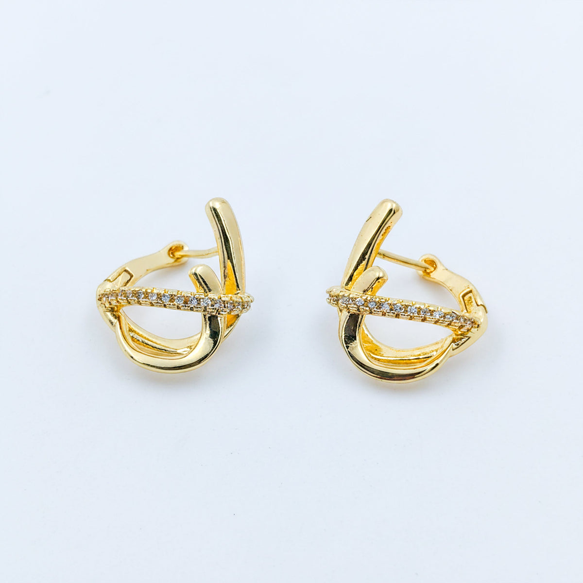 Royal Infinity Twist Gold Earrings jewellery product view 8