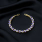 Oval Amethyst Halo Diamond Bracelet jewellery product view 5
