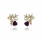 Premium Crystal Purple Stud Earrings jewellery product view 5