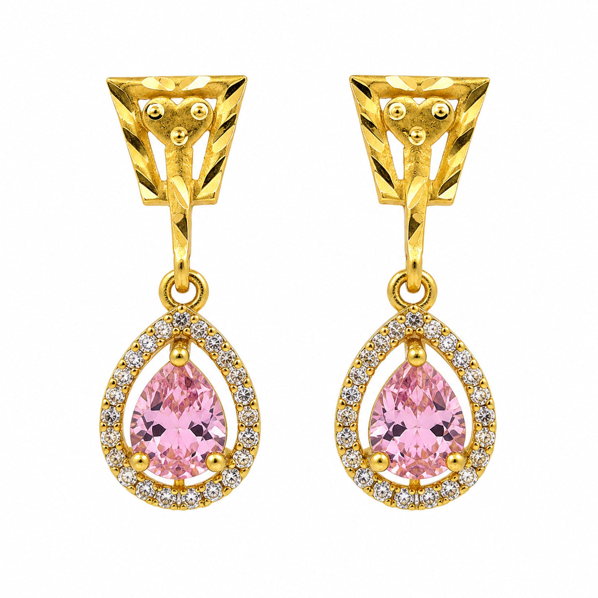 Pink Noor Earrings jewellery product view 2
