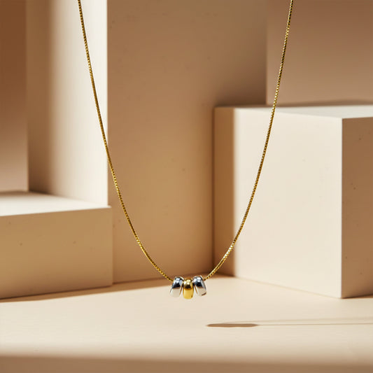 Luxpenny Golden Petal Charm Necklace jewellery product view 2
