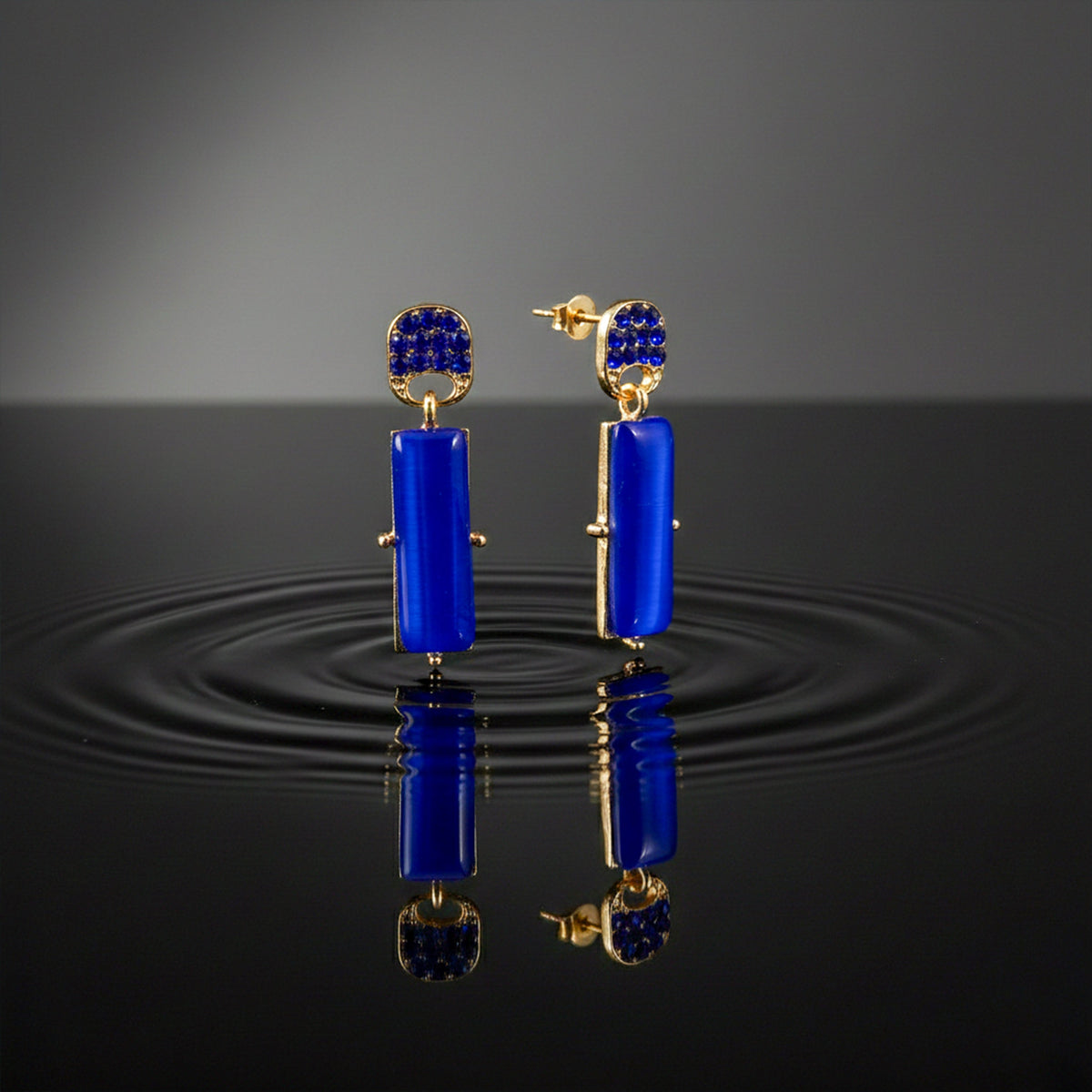 Royal Blue Opulence Earrings jewellery product view 3