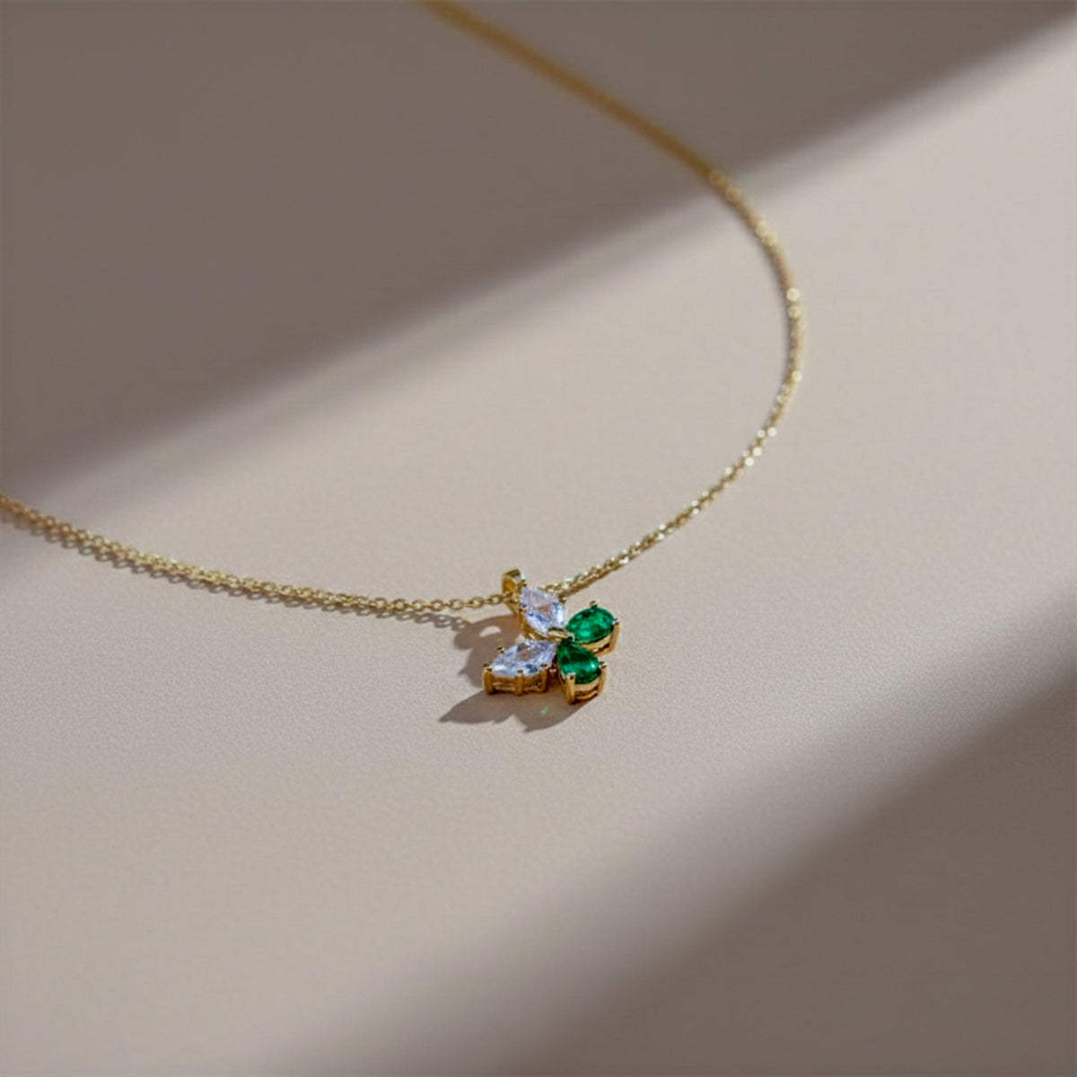 Emerald Butterfly Necklace jewellery product view 5