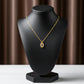 Luxe Gold Oval Crystal Pendant Necklace jewellery product view 4