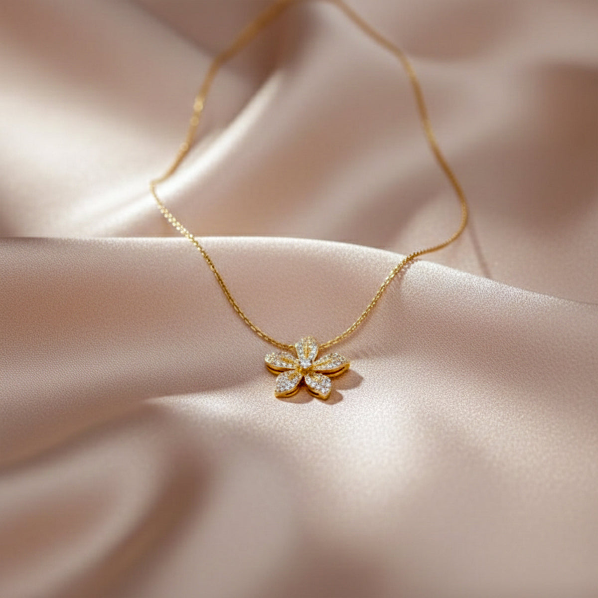 Luxe Floral Sparkle Necklace jewellery product view 1