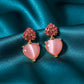 Romantic Blush Heart Earrings jewellery product view 3