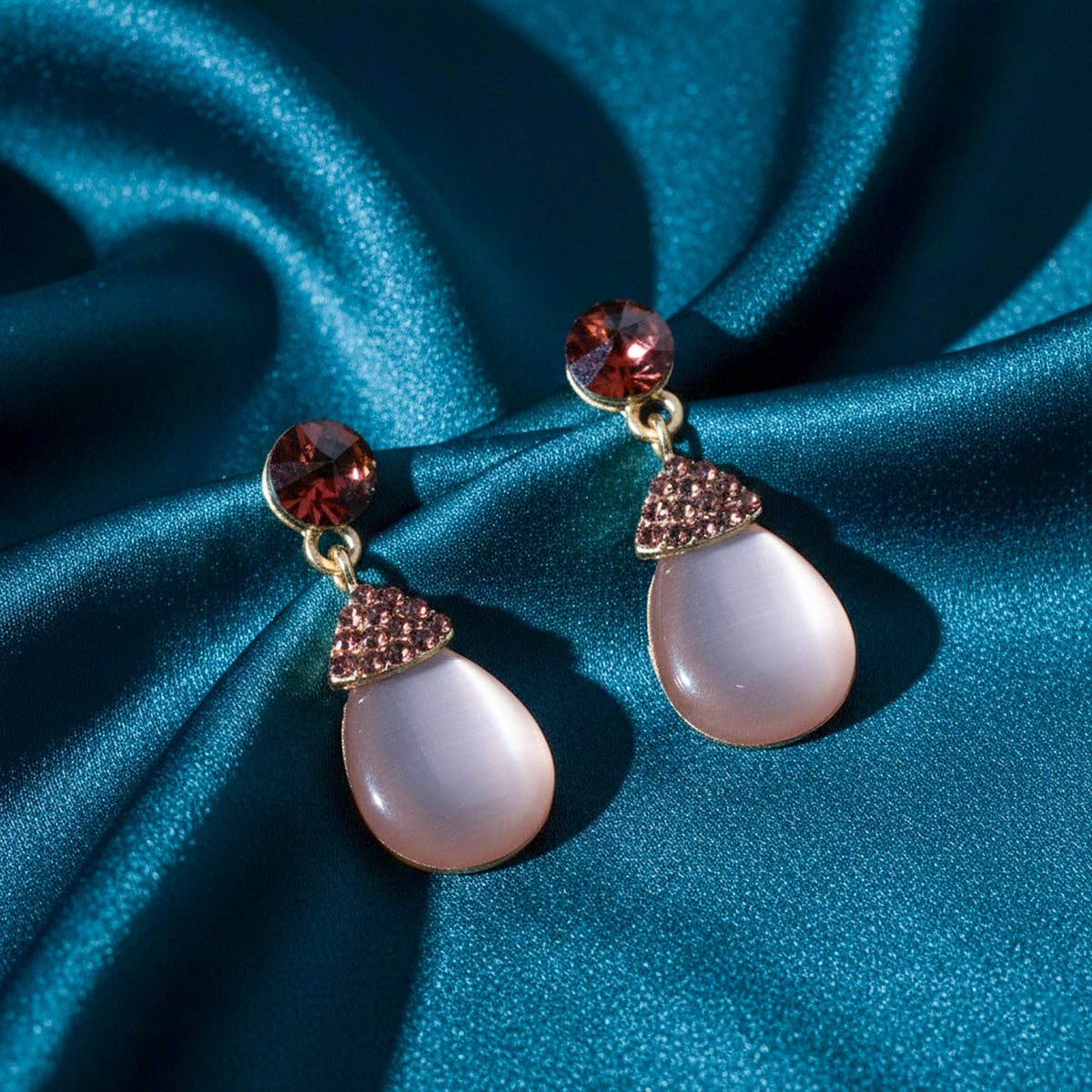 Elegant Mauve Pearl Drop Earrings jewellery product view 3