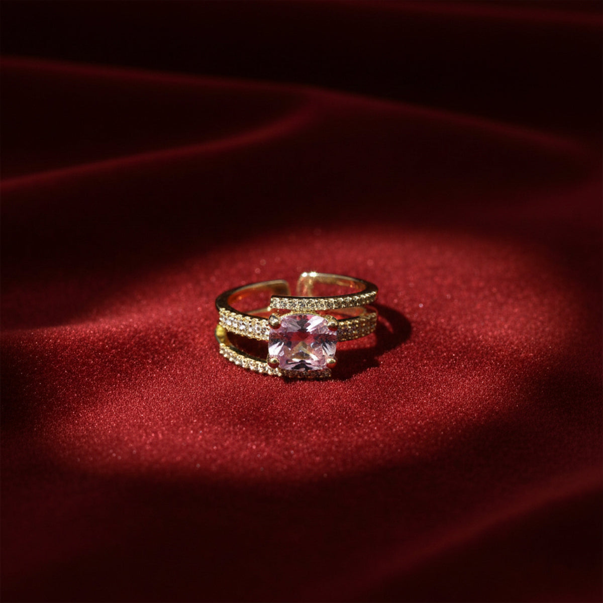 Blush Crown Pink Solitaire Ring jewellery product view 3