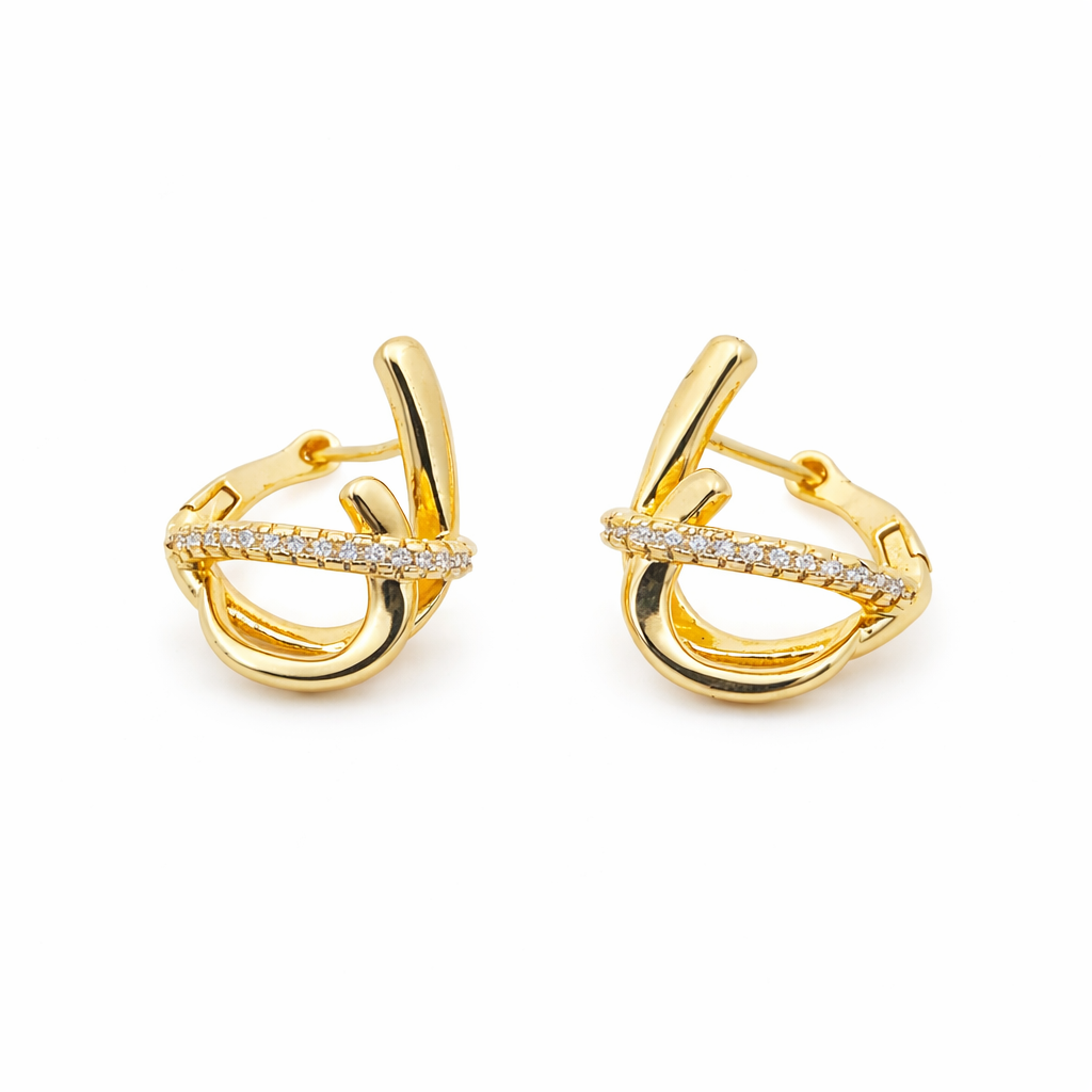 Royal Infinity Twist Gold Earrings jewellery product view 9