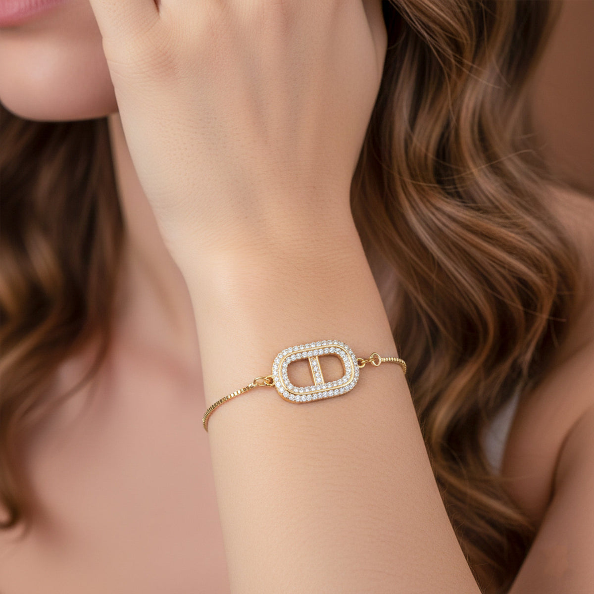 Elara Signature Gold Diamond Bracelet jewellery product view 3
