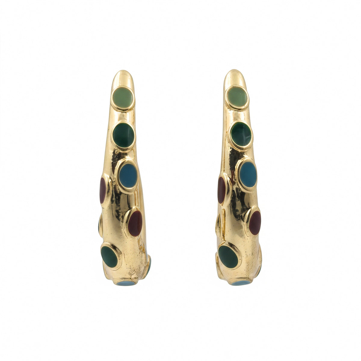 LuxeNova Colorstone Hoop Earrings jewellery product view 12