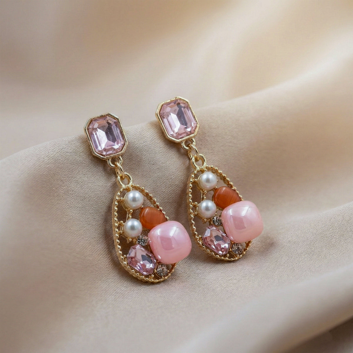 Pink Luxe Charm Earrings jewellery product view 1