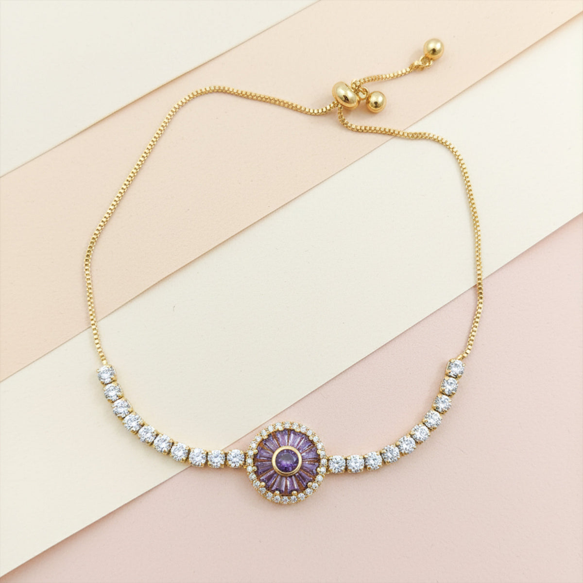 Purple Aura Diamond Bracelet jewellery product view 1