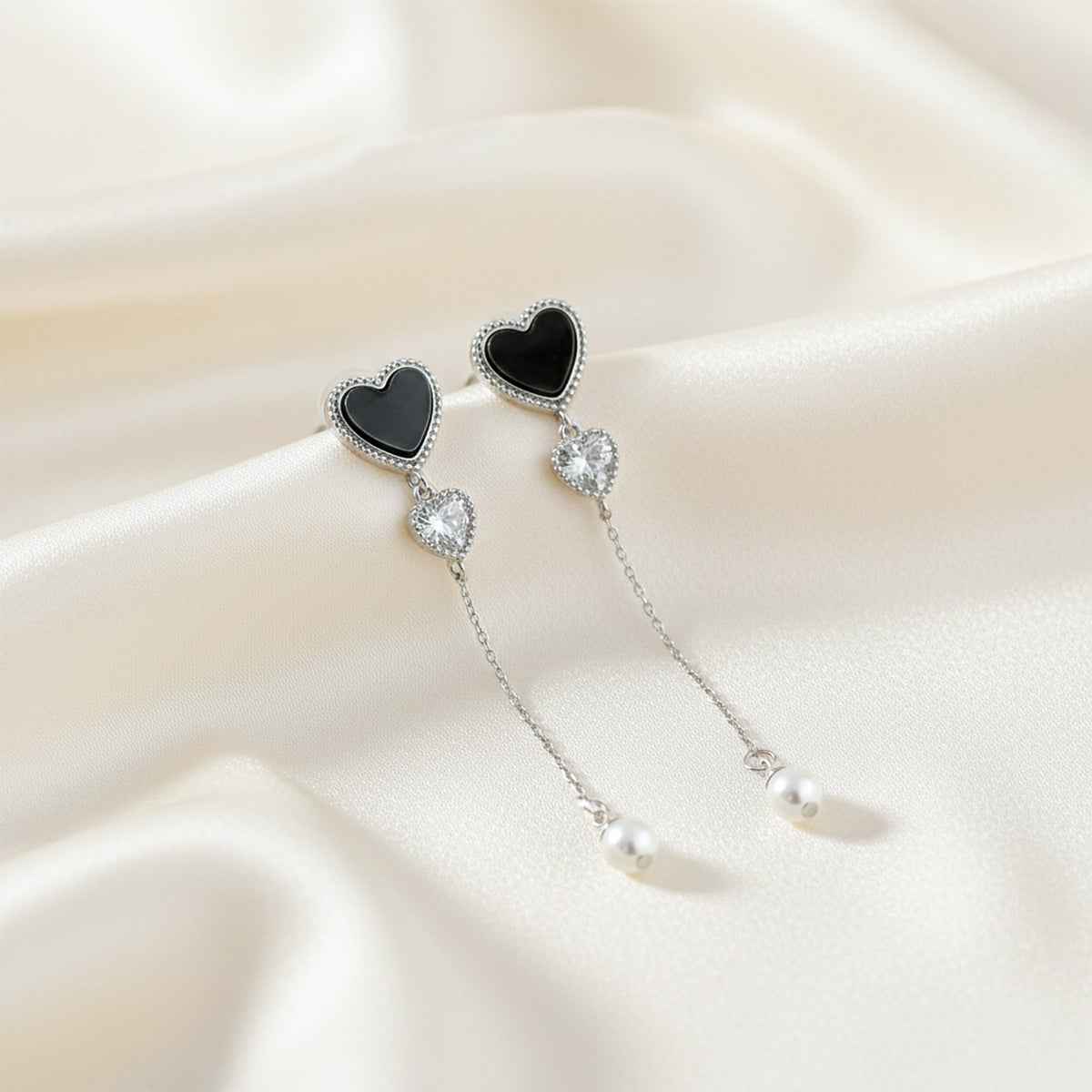Obsidian Love Pearl Drops jewellery product view 1