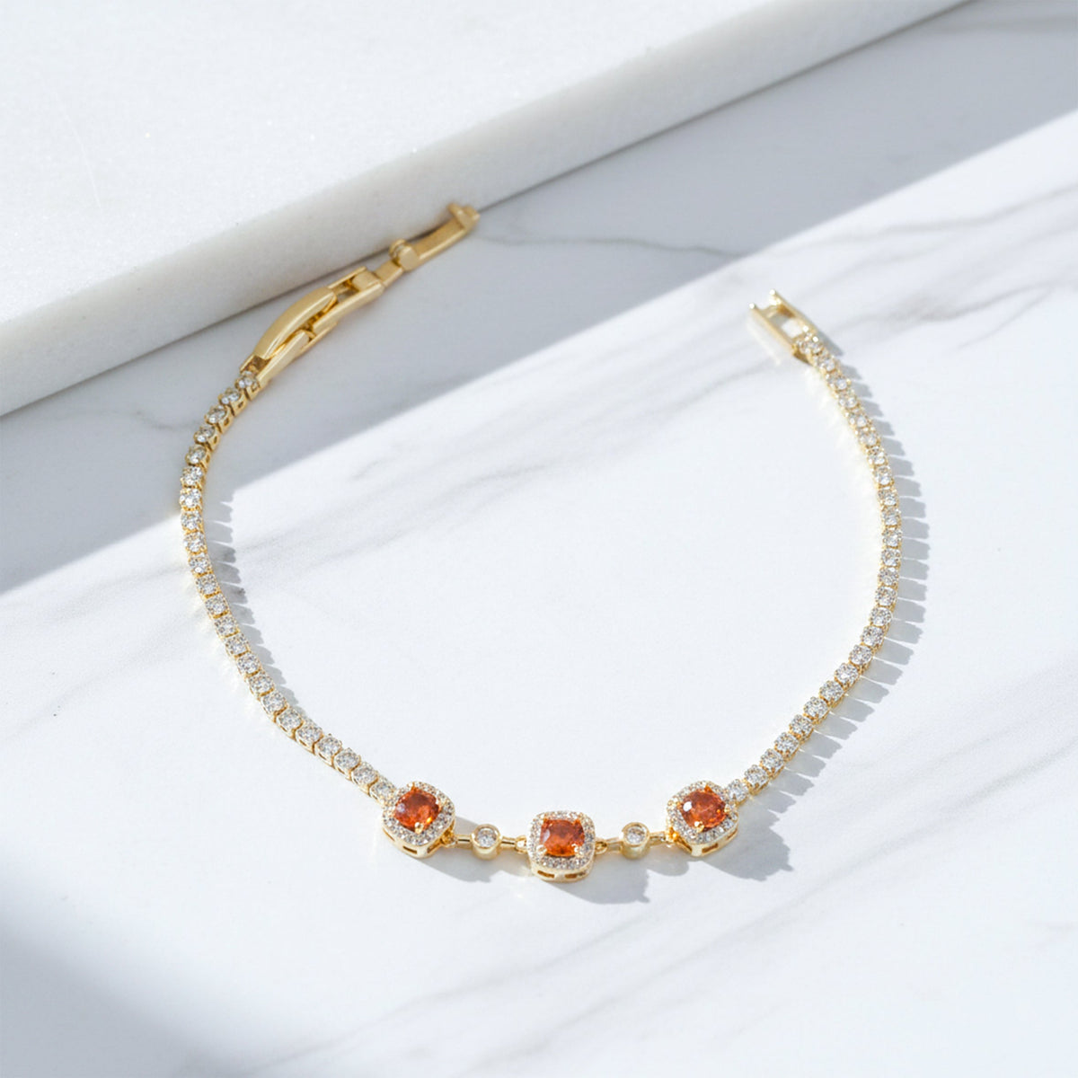 Majestic Ruby Halo Tennis Bracelet jewellery product view 3