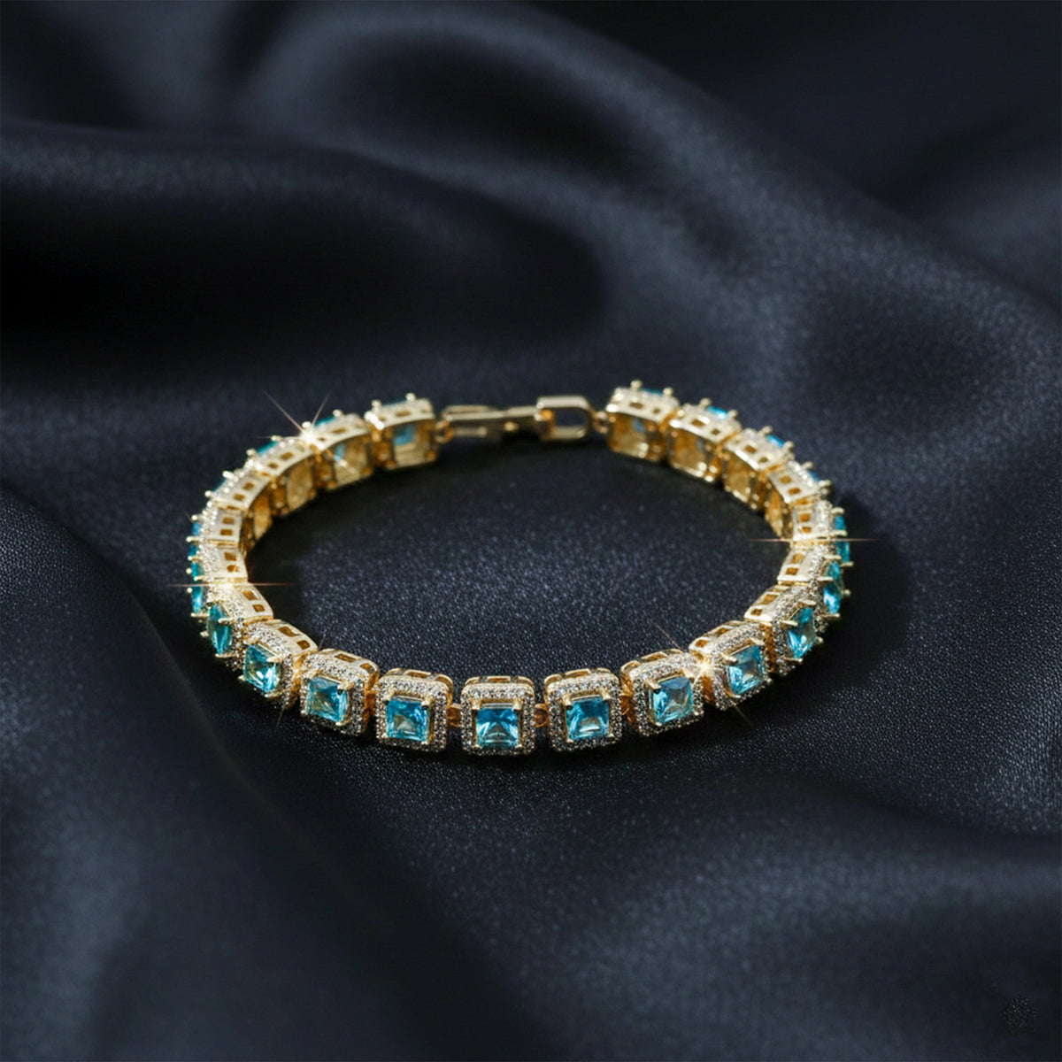 Turquoise Diamond Frame Bracelet jewellery product view 4