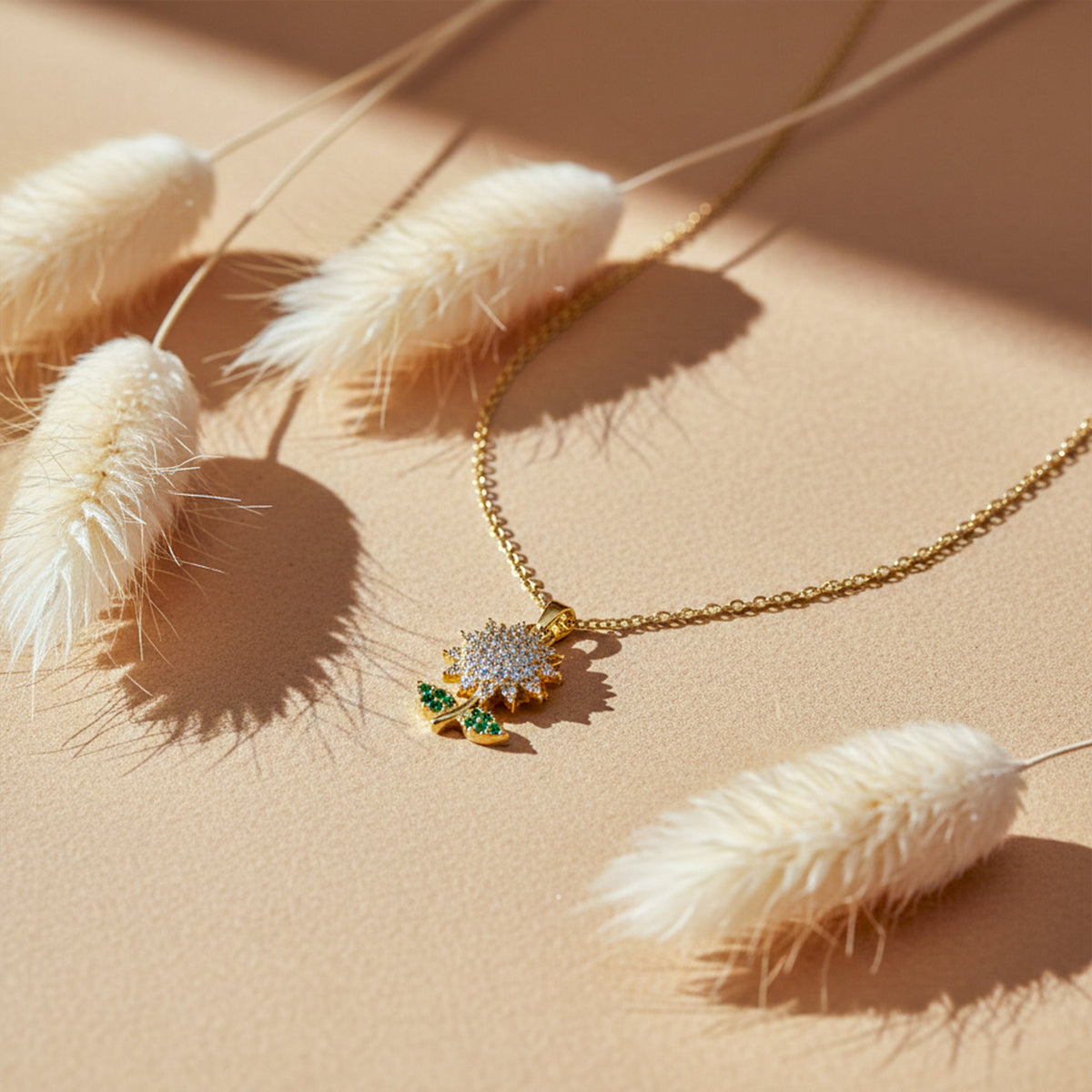 Sunflower Gold Pendant Necklace jewellery product view 4