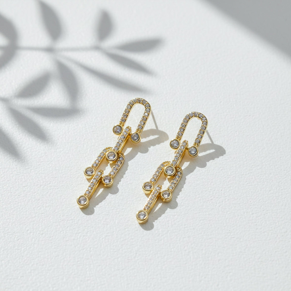 Elite Crystal Ladder Earrings jewellery product view 6