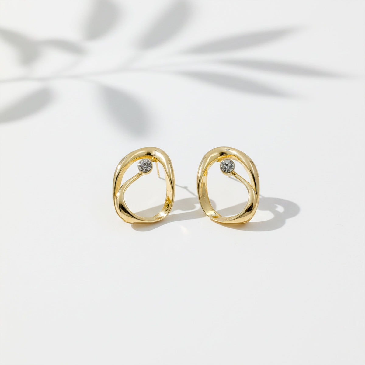 Orbit Diamond Gold Earrings jewellery product view 5