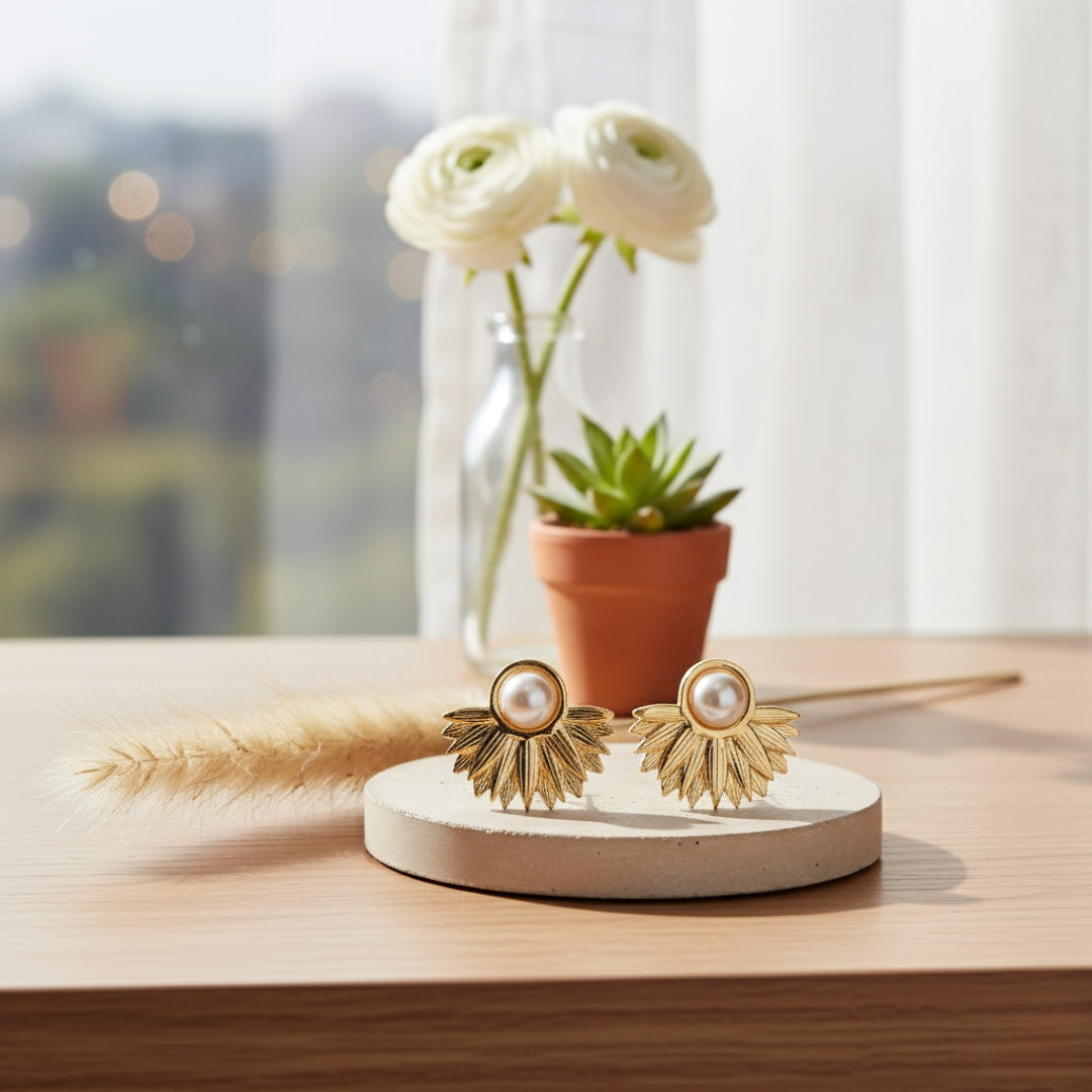 Pearl Hoop Earrings jewellery product view 5