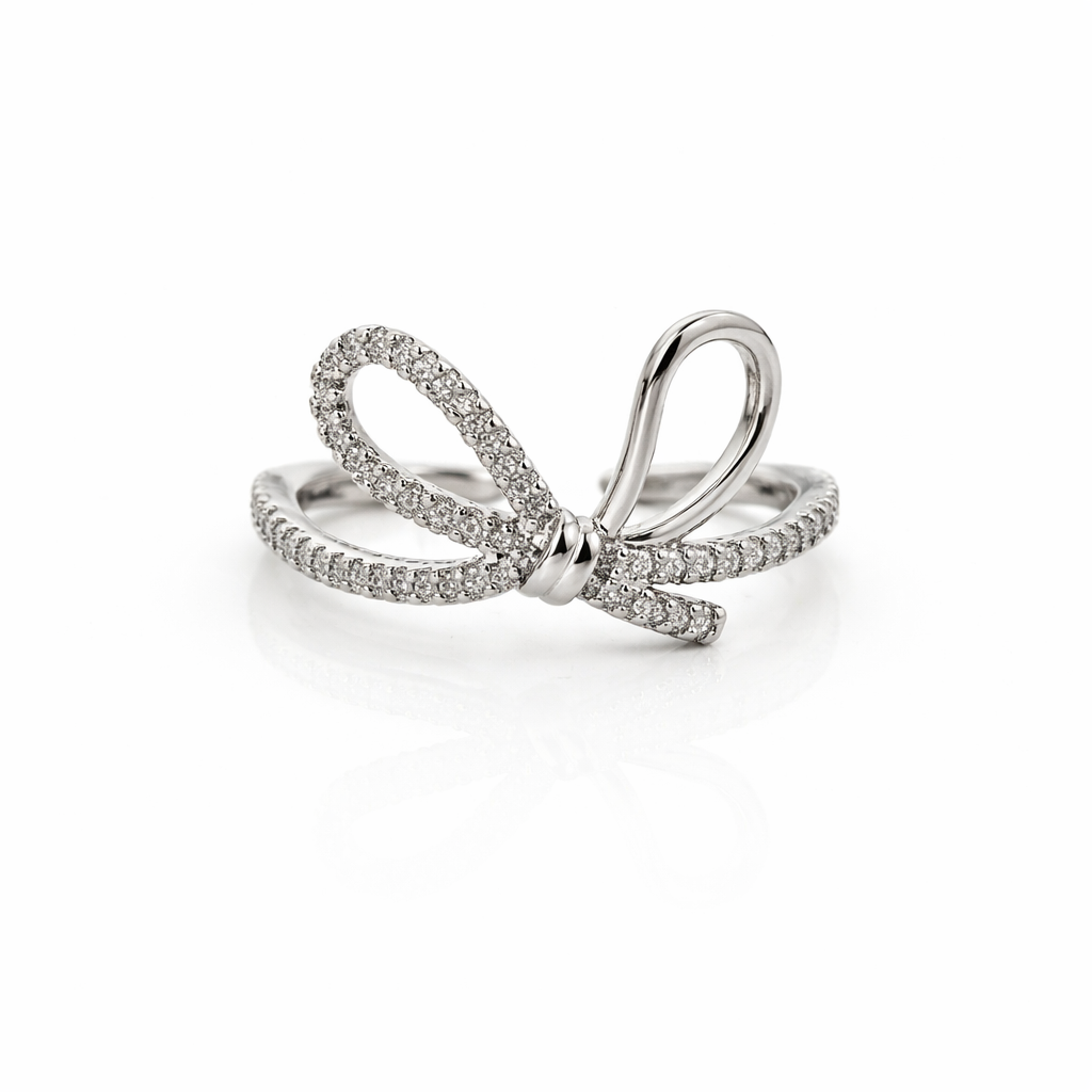 Celeste Sparkle Bow Infinity Ring jewellery product view 6
