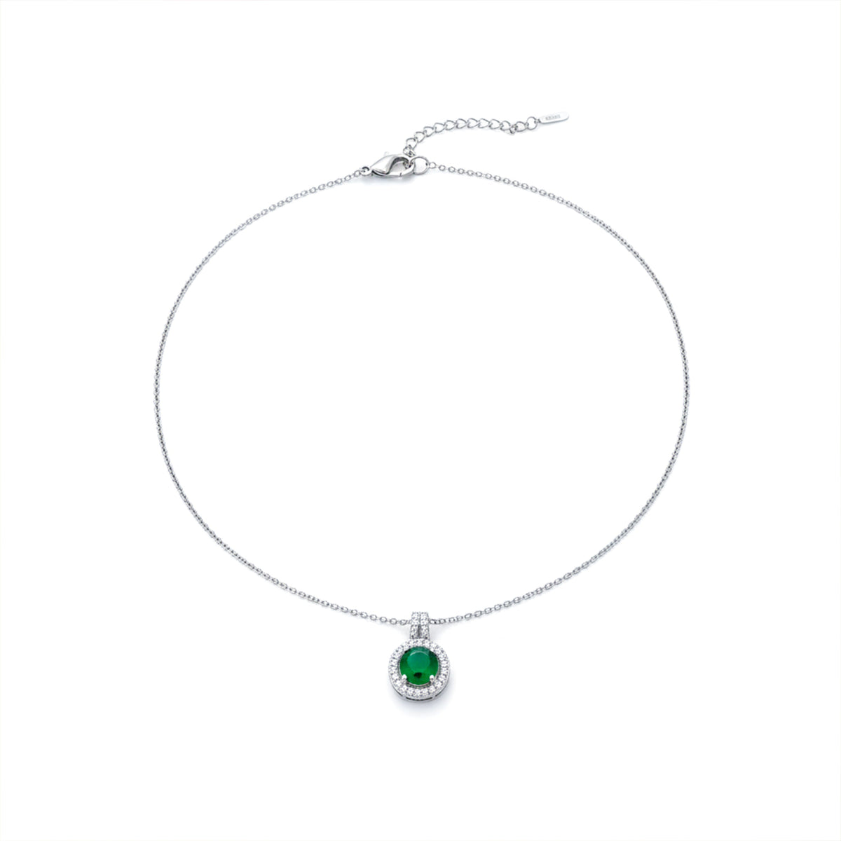 Imperial Emerald Halo Necklace jewellery product view 5