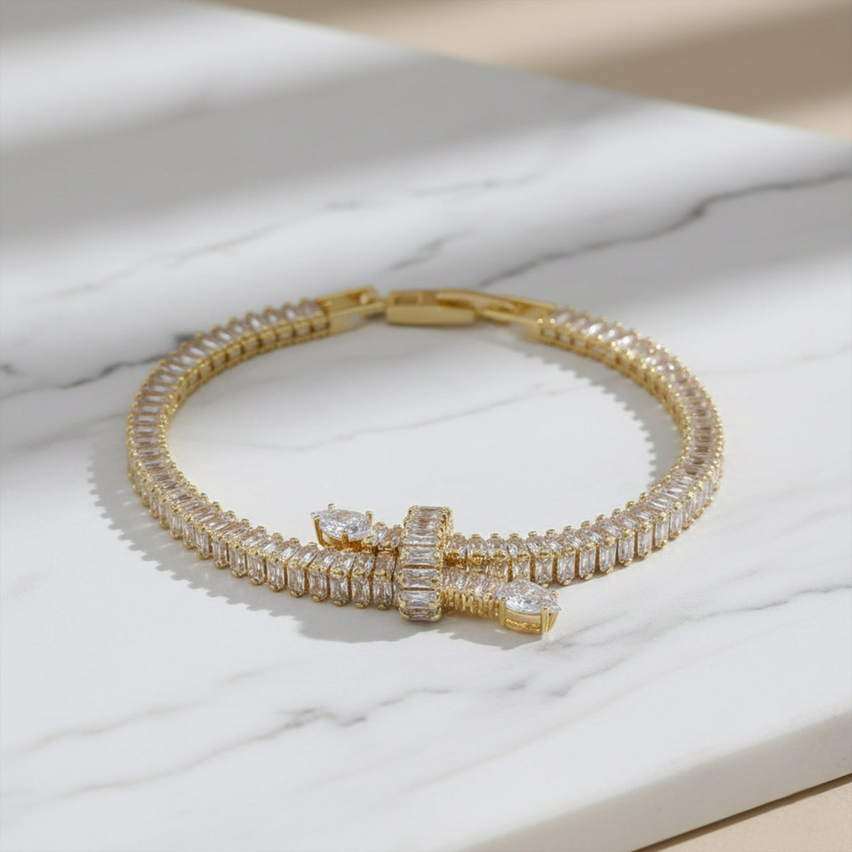 Infinity Ribbon Diamond Tennis Bracelet jewellery product view 3