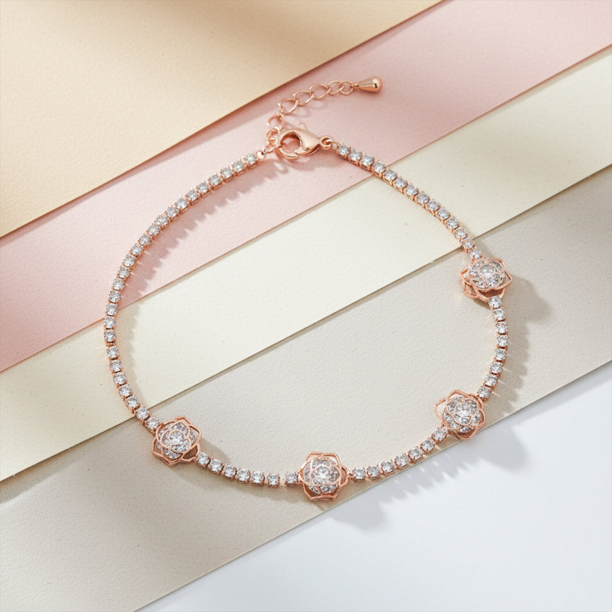 Rose Elegance Diamond Bracelet jewellery product view 1