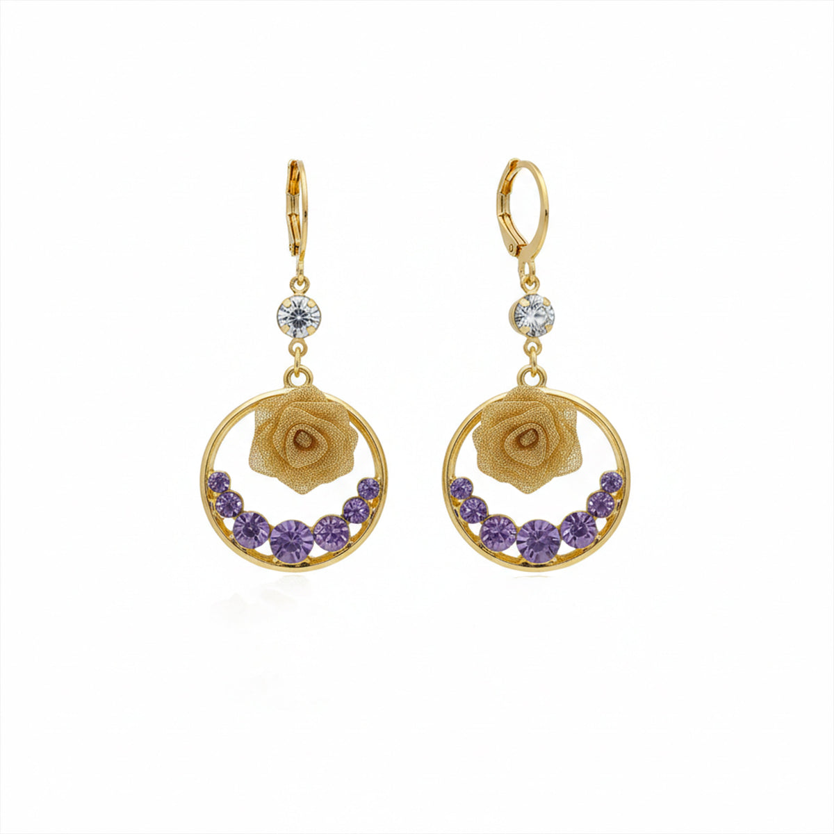 Lavender Luxe Rose Earrings jewellery product view 5