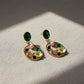 Royal Green Floral Earrings jewellery product view 6