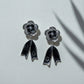 Black Enamel Blossom Drop Earrings jewellery product view 5