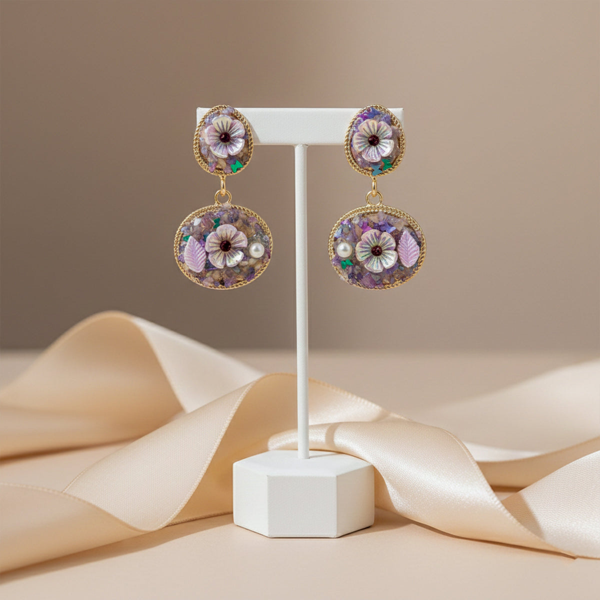 Lilac Luxe Dangles Earrings jewellery product view 4