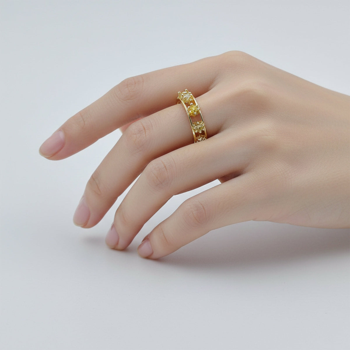 Aurora Sparkle Gold Ring jewellery product view 3