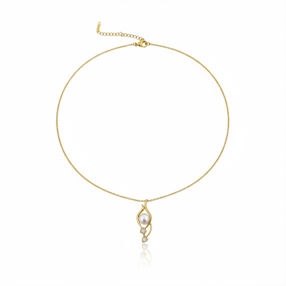 Minimal Gold Pearl Drop Pendant Necklace jewellery product view 5