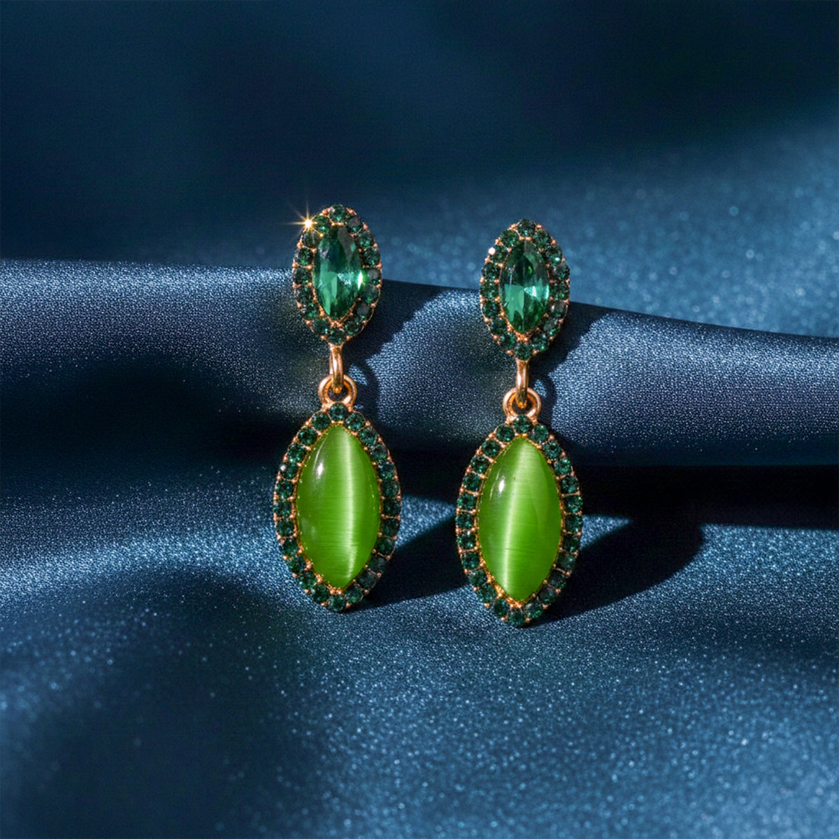 Green Radiance Drop Earrings jewellery product view 1