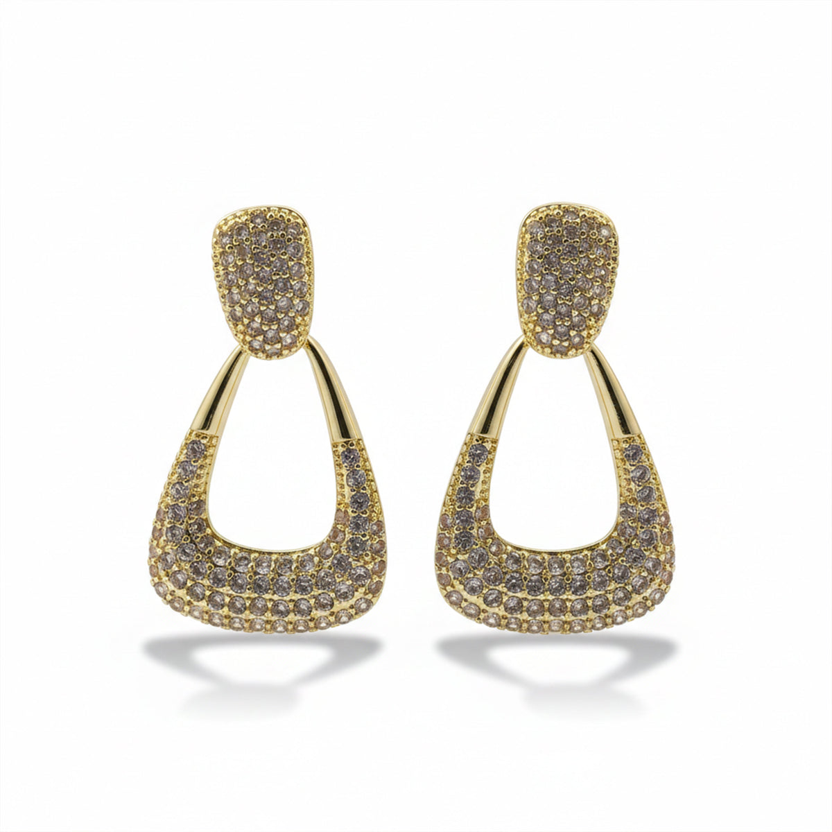Luxe Zircon Drop Hoop Earrings jewellery product view 5
