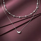 Luxpenny Dual Layer Silver Heart Necklace jewellery product view 1